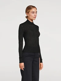 Mesh Lace Turtleneck