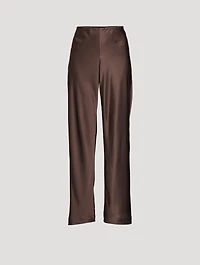 Wide-Leg Silk Trousers