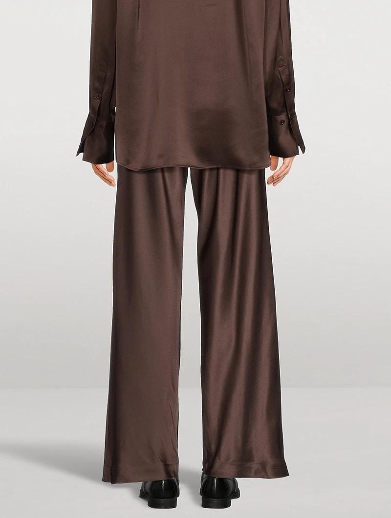 Wide-Leg Silk Trousers