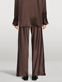 Wide-Leg Silk Trousers