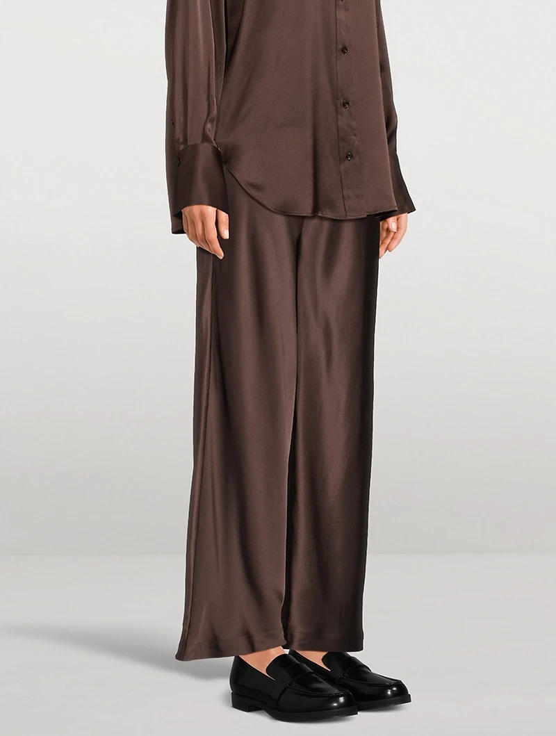 Wide-Leg Silk Trousers