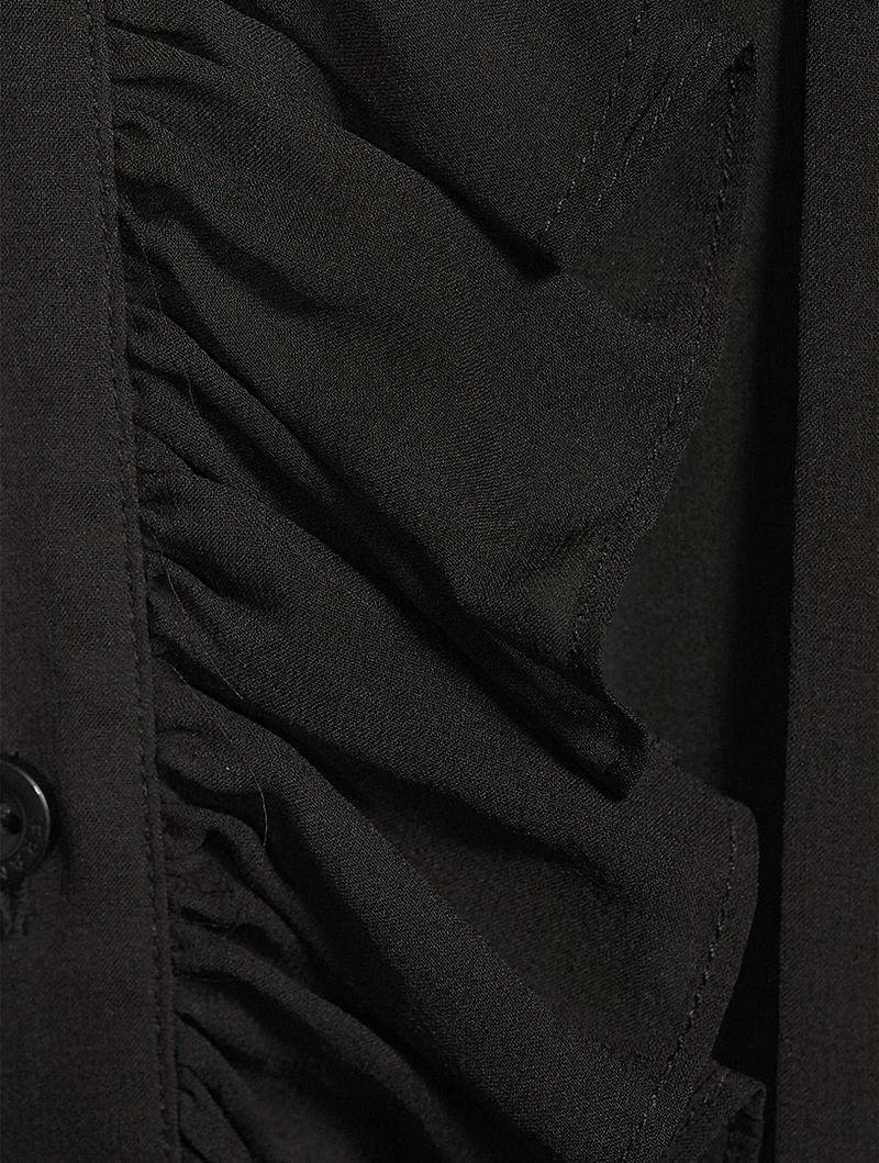 Tie-Neck Silk Chiffon Shirt