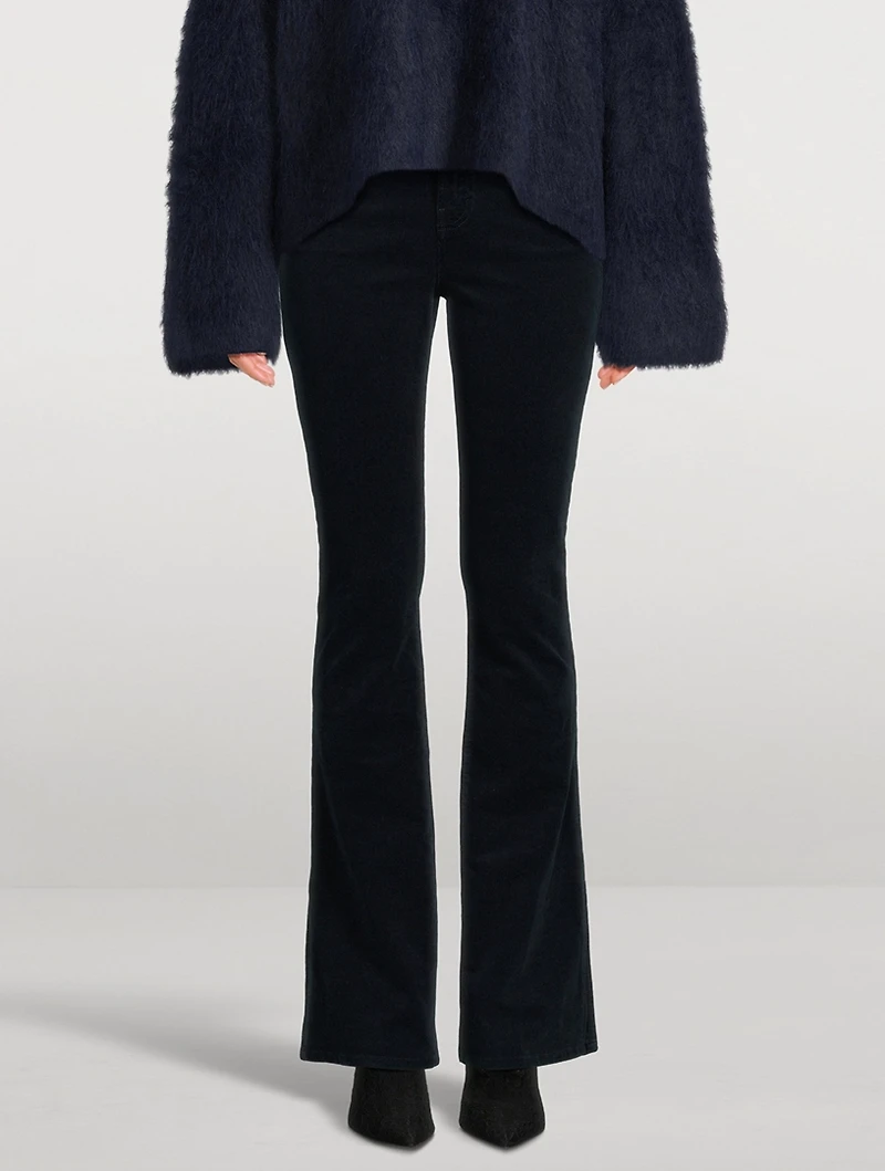 Le Mini Bootcut Corduroy Jeans With Slit