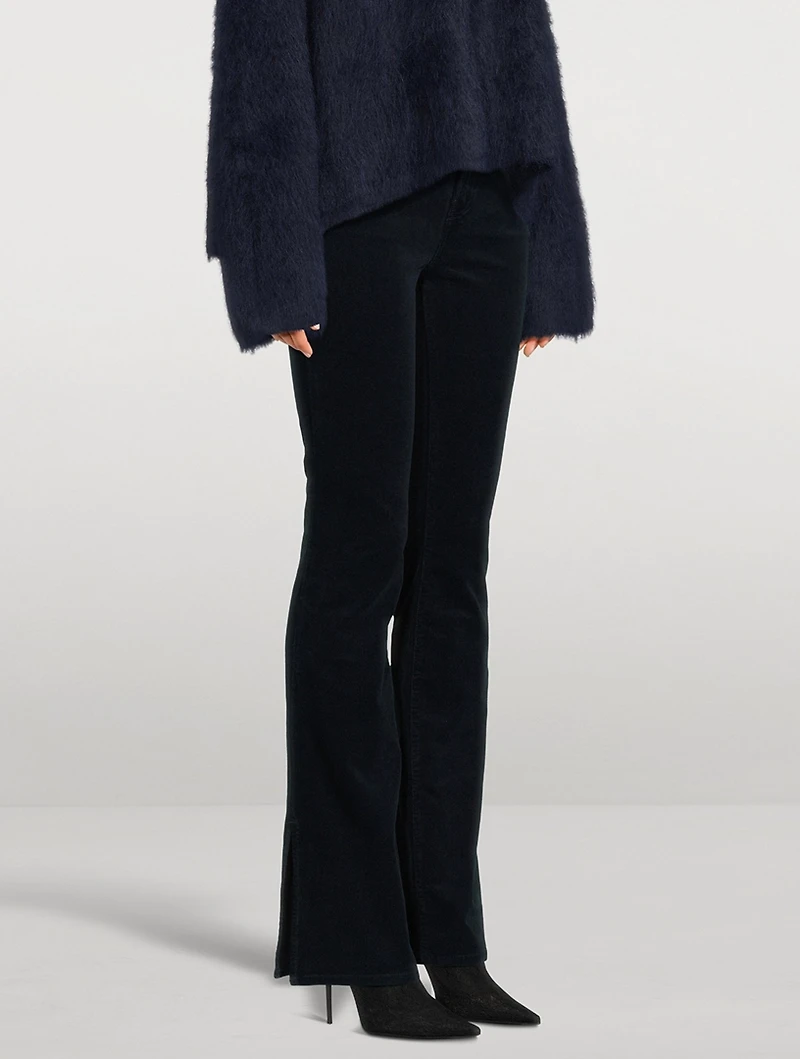Le Mini Bootcut Corduroy Jeans With Slit