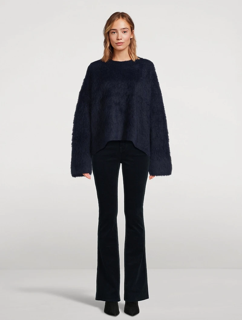 Le Mini Bootcut Corduroy Jeans With Slit
