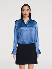 The Standard Silk Shirt Stripe Print