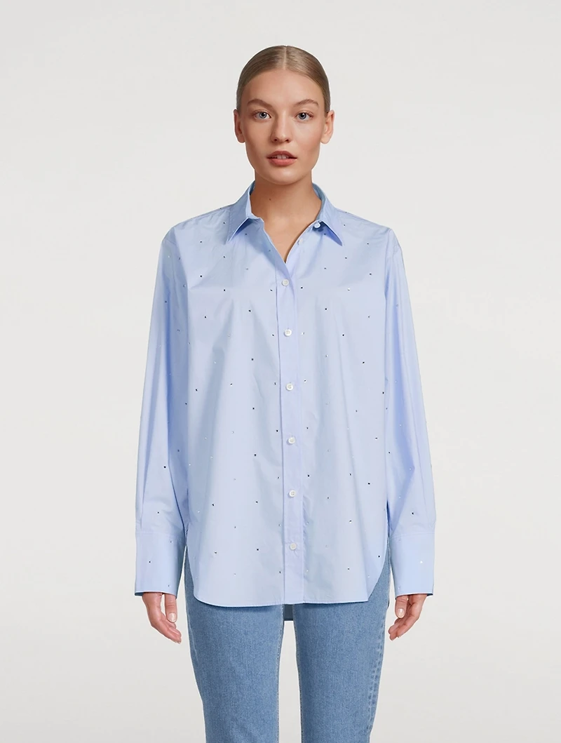 The Oversized Embellished Organic Cotton Shirt