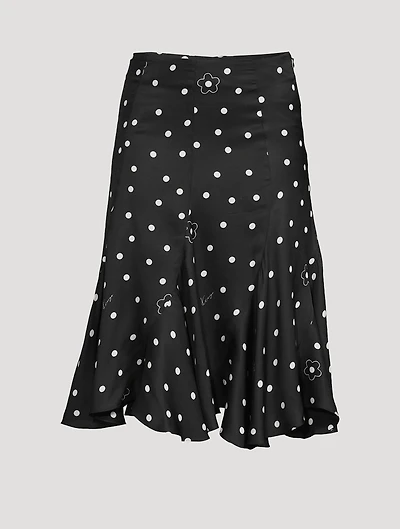 Midi Skirt Flower Spot Print