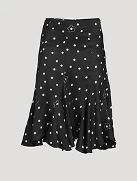 Midi Skirt Flower Spot Print