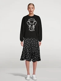 Midi Skirt Flower Spot Print