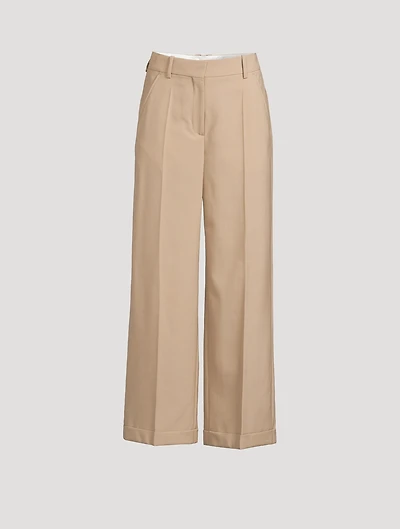 Wide-Leg Wool Trousers