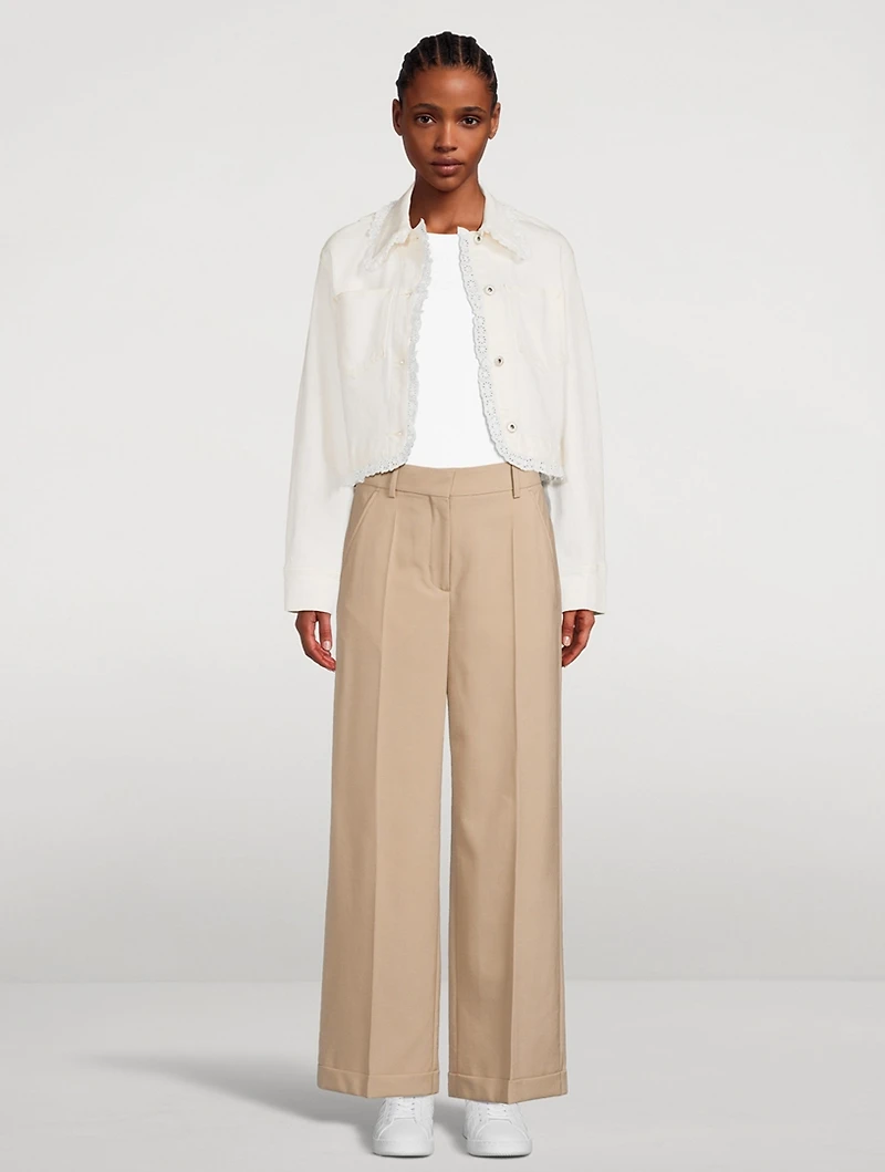 Wide-Leg Wool Trousers