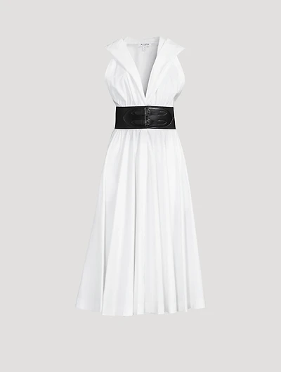 Pique Belted Midi Dress
