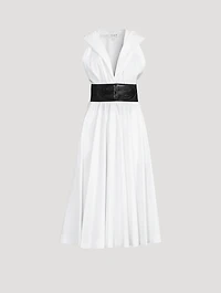 Pique Belted Midi Dress