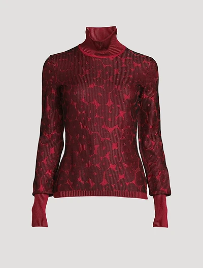 Jacquard Rib-Knit Sweater