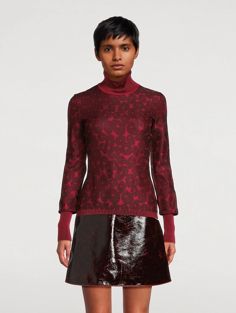 Jacquard Rib-Knit Sweater