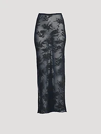 Sheer Floral Lace Maxi Skirt