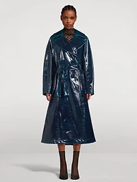 Double-Breasted Mirror Wool Trench Coat