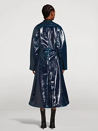 Double-Breasted Mirror Wool Trench Coat