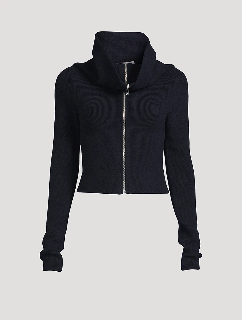 Cashmere Funnelneck Cardigan