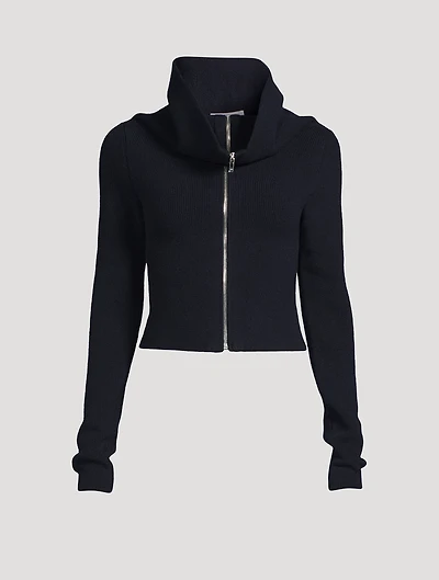 Cashmere Funnelneck Cardigan