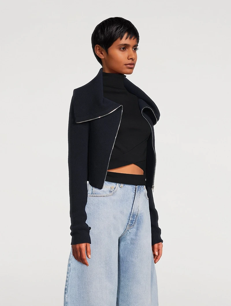 Cashmere Funnelneck Cardigan