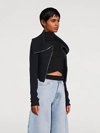 Cashmere Funnelneck Cardigan