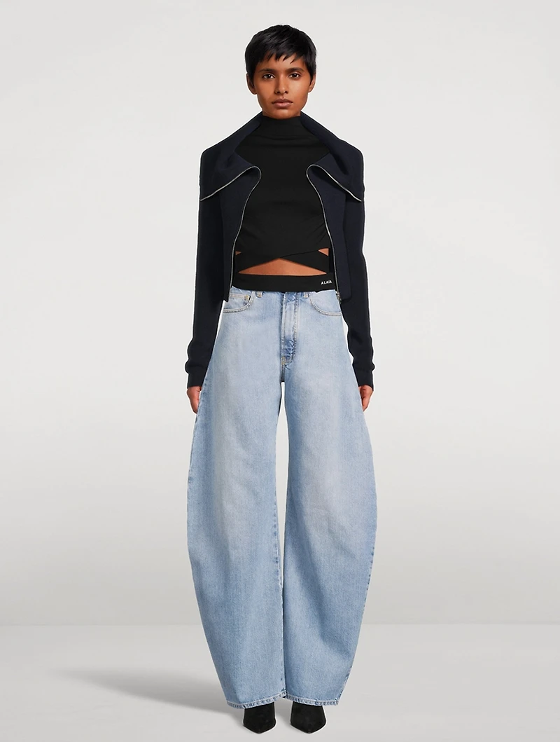 Cashmere Funnelneck Cardigan