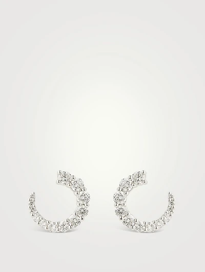 Luna 18K White Gold Wrap Earrings With Diamonds