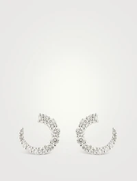 Luna 18K White Gold Wrap Earrings With Diamonds
