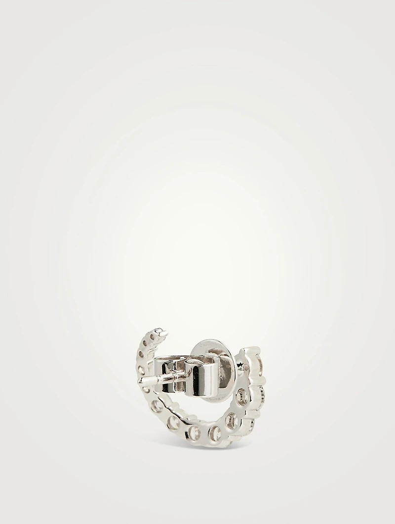 Luna 18K White Gold Wrap Earrings With Diamonds