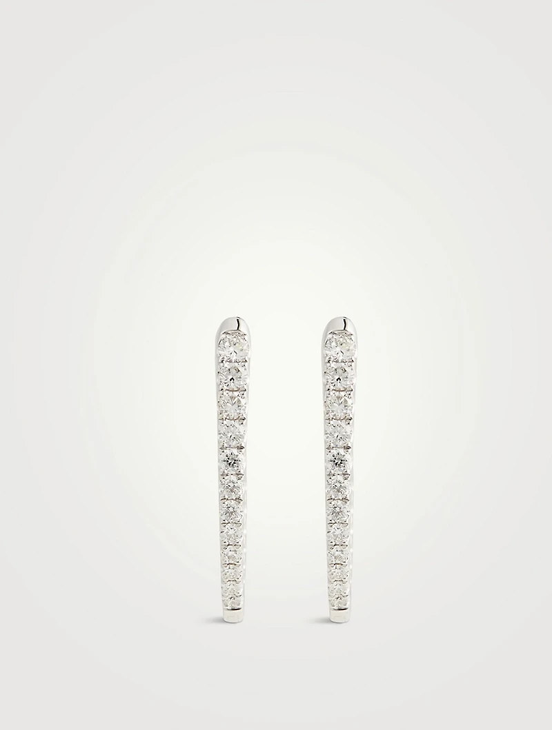 Imperial 18K White Gold Diamond Hoop Earrings