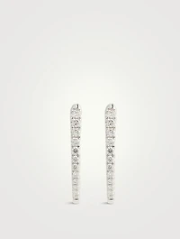 Imperial 18K White Gold Diamond Hoop Earrings