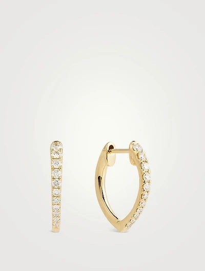 Imperial 18K Gold Diamond Huggie Hoop Earrings
