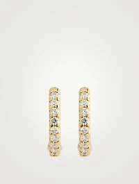Odessa 18K Gold Huggie Hoop Earrings With Diamonds