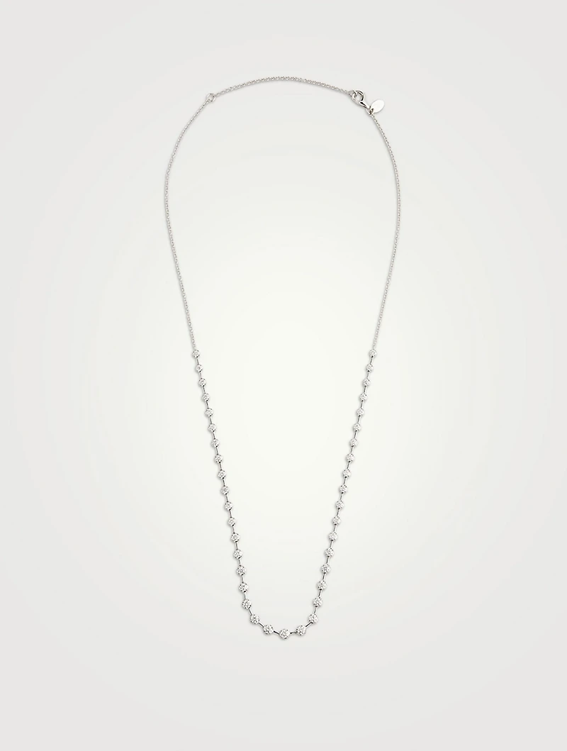 Serena 18K White Gold Diamond Station Necklace