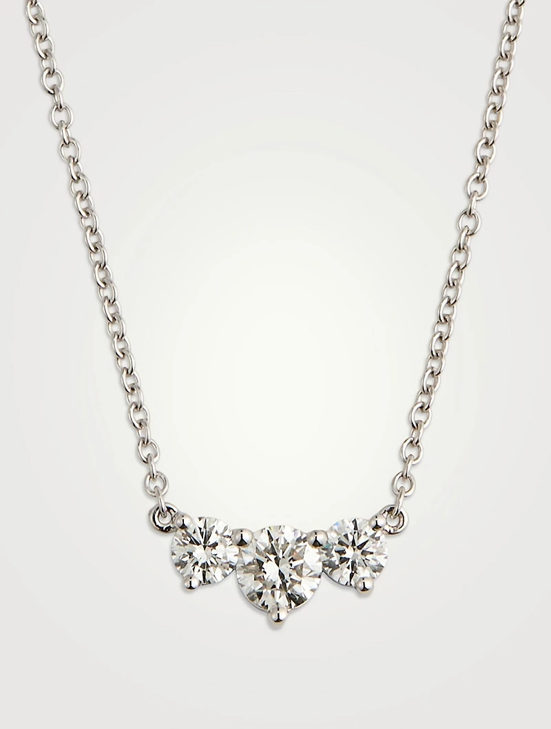 Medium Trinity 18K White Gold Necklace With Diamonds