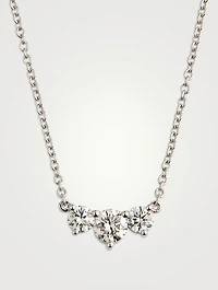 Medium Trinity 18K White Gold Necklace With Diamonds