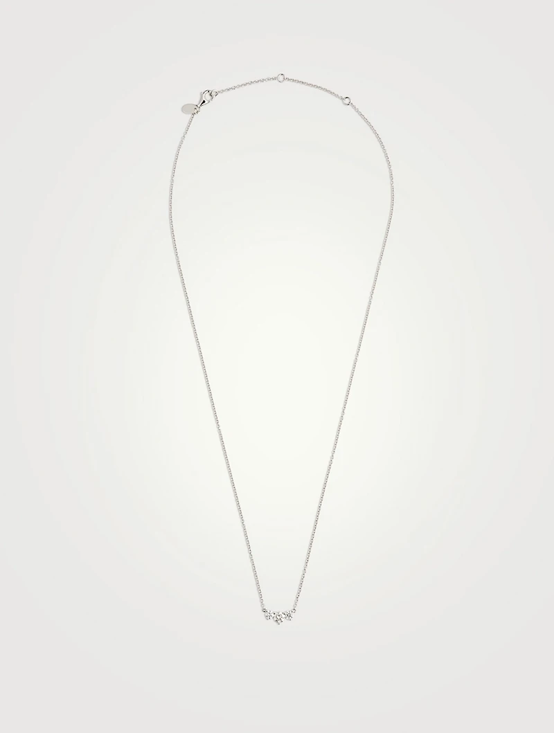 Medium Trinity 18K White Gold Necklace With Diamonds