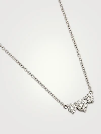 Medium Trinity 18K White Gold Necklace With Diamonds