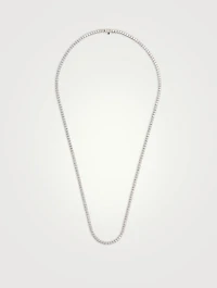 Uniform 18K White Gold Four-Prong Line Necklace With Diamonds