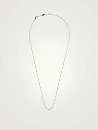 Essentials 18K White Gold Nine-Stone Necklace With Diamonds