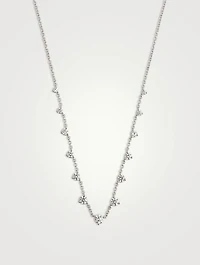Essentials 18K White Gold 13-Stone Necklace With Diamonds