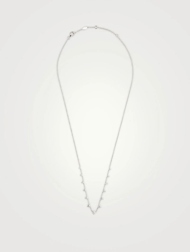 Essentials 18K White Gold 13-Stone Necklace With Diamonds