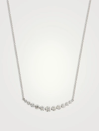 Medium Smile 18K White Gold Necklace With Diamonds