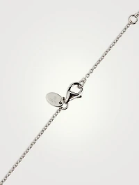 18K White Gold Circle Necklace With Diamonds