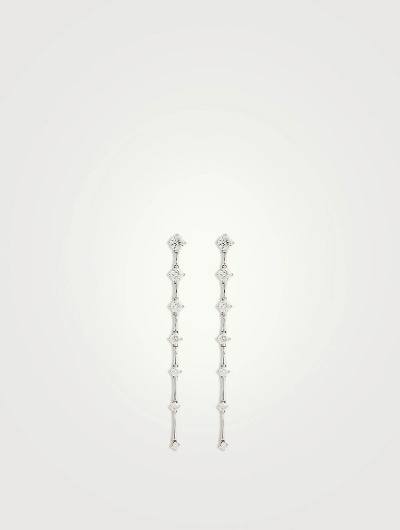 Cadence 18K White Gold Drop Earrings With Diamonds