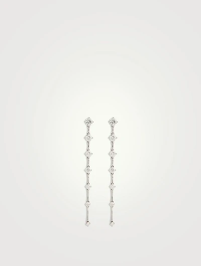 Cadence 18K White Gold Drop Earrings With Diamonds
