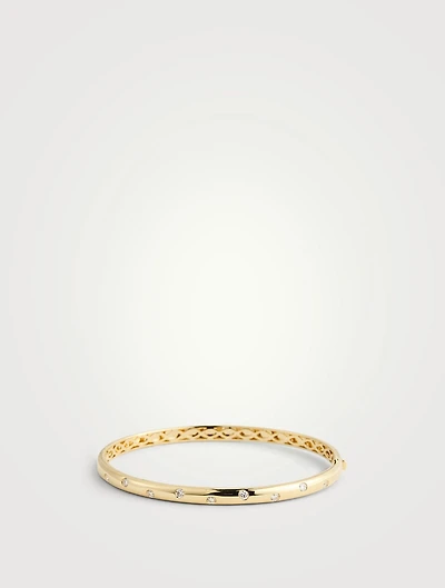Gypsy 18K Gold Bangle Bracelet With Diamonds