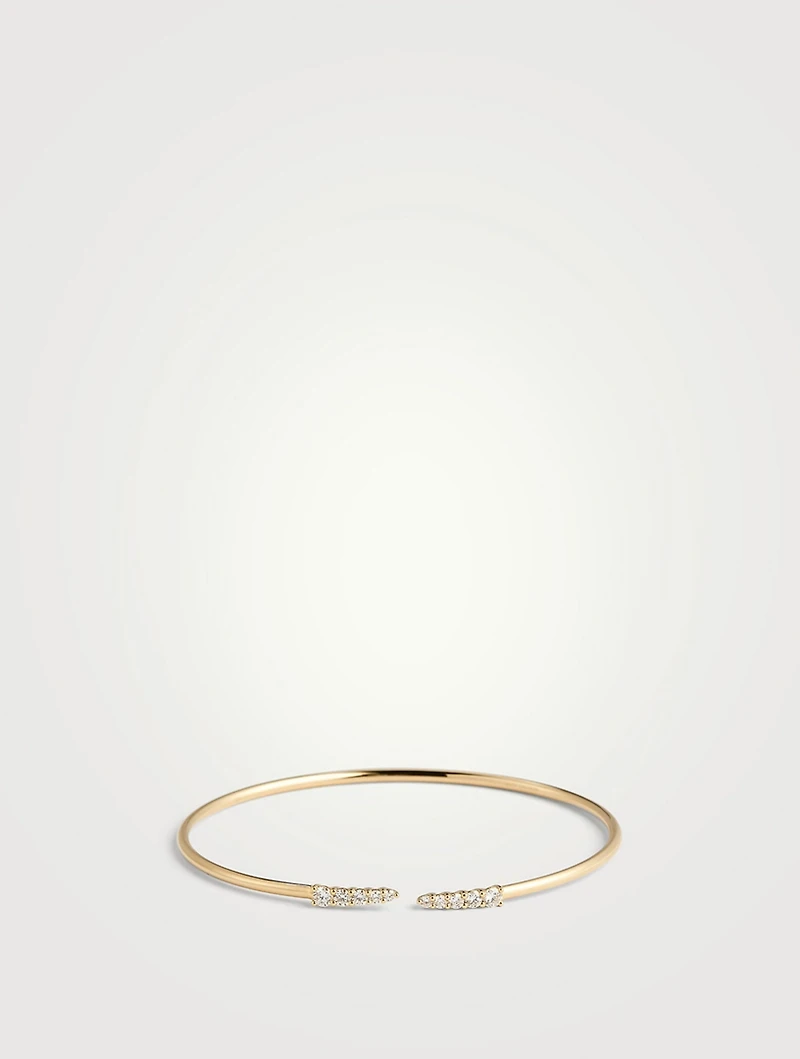 Identity 18K Gold Bangle Bracelet With Diamonds